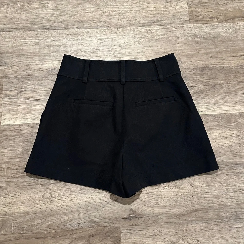 Derek Lam 10 Crosby Black Gold Lion Button High Waisted Shorts TR226006CR 4
